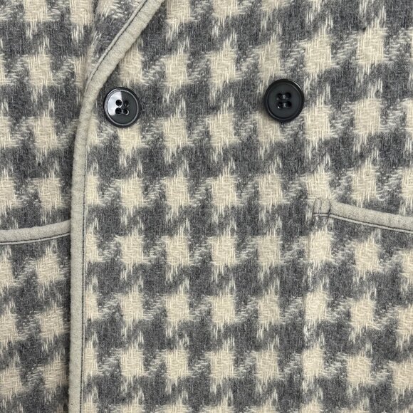 VNT WEILL PARIS HOUNDSTOOTH 100% WOOL COAT GRAY DOLMAN SLEEVE CHIC LARGE/XL - Picture 11 of 11